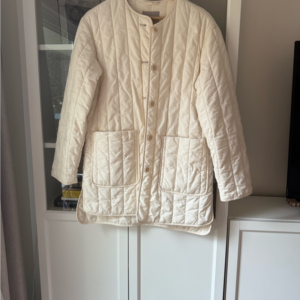 Women's Everlane Cream Quilted Jacket M